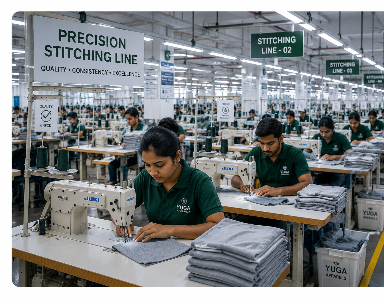 Garment stitching production line
